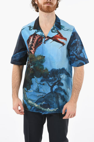 Short Sleeved DRAGON GARDEN Printed Shirt