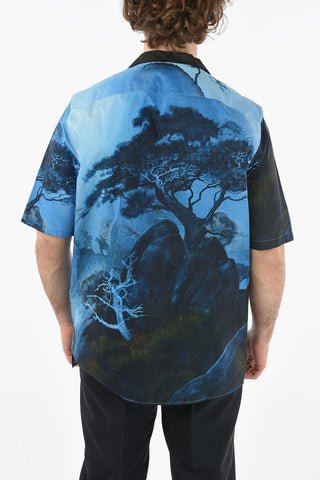 Short Sleeved DRAGON GARDEN Printed Shirt