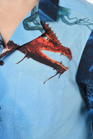 Short Sleeved DRAGON GARDEN Printed Shirt