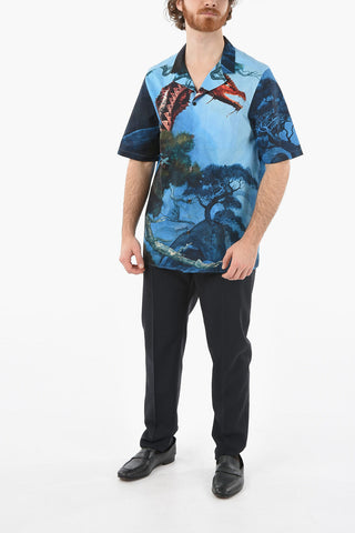 Short Sleeved DRAGON GARDEN Printed Shirt