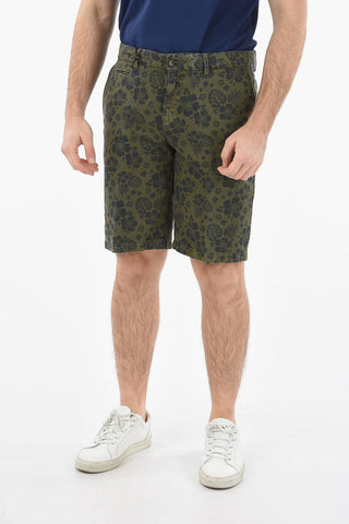 Linen-Cotton Floral Print Shorts MILANO
