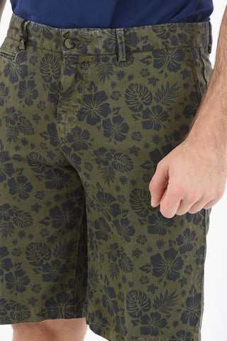 Linen-Cotton Floral Print Shorts MILANO