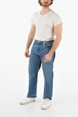 Double-texture Loose Fit Jeans 22cm