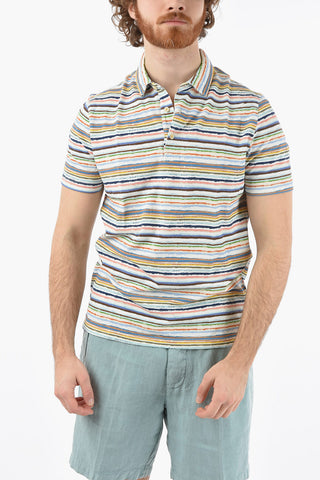 Striped Piquè Cotton SMITH Polo Shirt