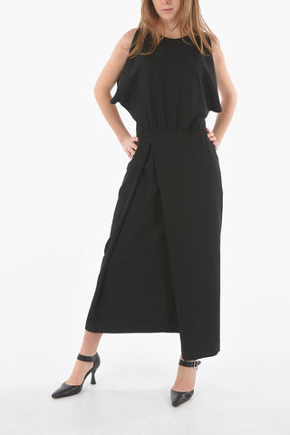Cold Shoulder PEPEX Dress with Maxi Front Split