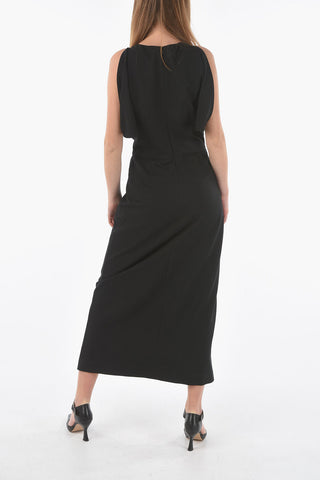 Cold Shoulder PEPEX Dress with Maxi Front Split