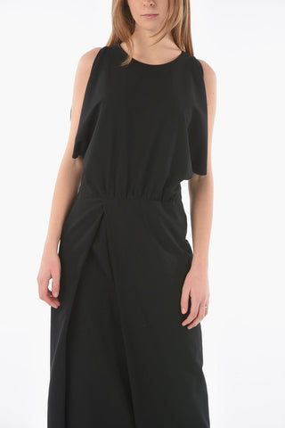 Cold Shoulder PEPEX Dress with Maxi Front Split