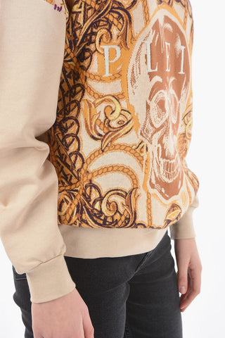 Jacquard Cotton NEW BAROQUE Sweatshirt with Logo
