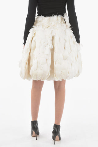 Feather Skirt with Multilayer Tulle and Zip and Hook Closure