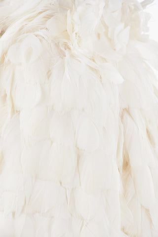 Feather Skirt with Multilayer Tulle and Zip and Hook Closure