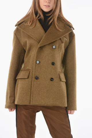 Wool Blend Double Breasted Coat