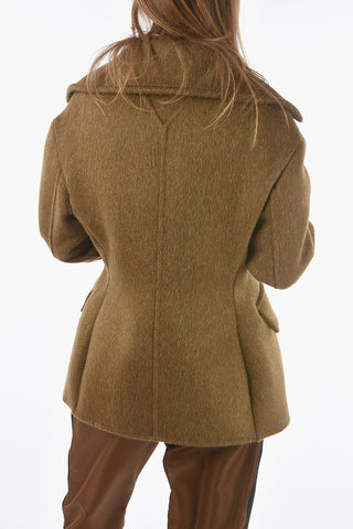 Wool Blend Double Breasted Coat