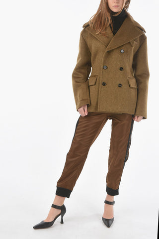 Wool Blend Double Breasted Coat