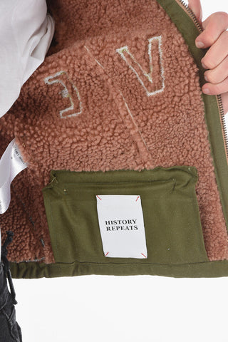 Bestickte Shearlingjacke