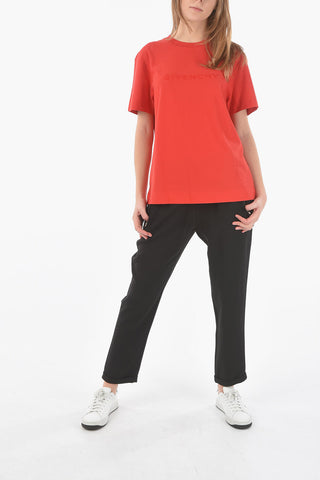 Crewneck T-shirt with Debossed Logo