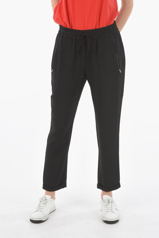 Rayon-blend Pants with Elastic Waistband