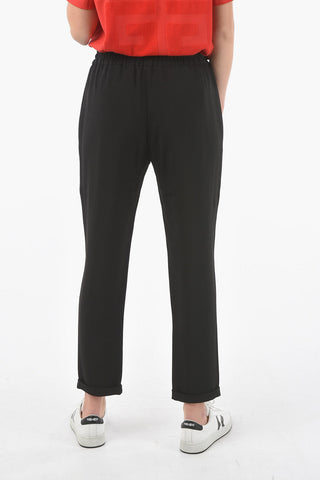 Rayon-blend Pants with Elastic Waistband