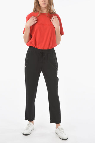 Rayon-blend Pants with Elastic Waistband