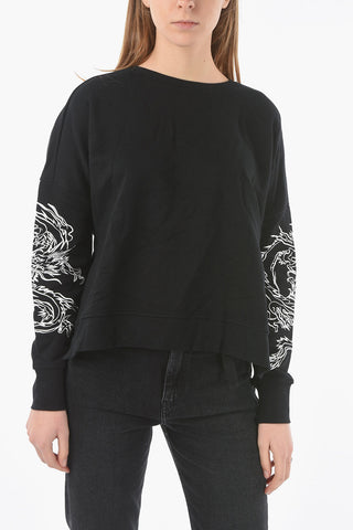 Printed ADEL PONCHO Oversized Sweatshirt With Side Slits