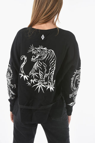 Printed ADEL PONCHO Oversized Sweatshirt With Side Slits