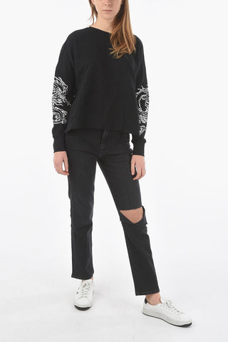 Printed ADEL PONCHO Oversized Sweatshirt With Side Slits