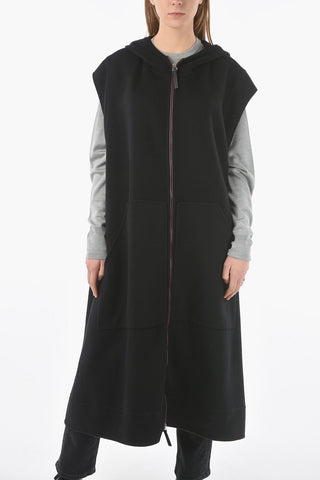 Front Zipped Cashmere Blend Sleeveless Overcoat