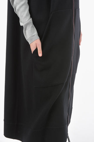 Front Zipped Cashmere Blend Sleeveless Overcoat