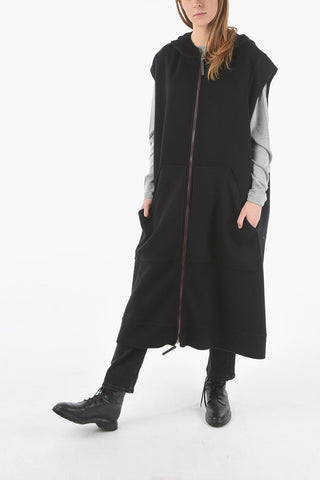 Front Zipped Cashmere Blend Sleeveless Overcoat