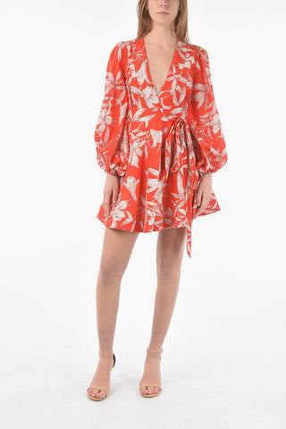 Floral Printed Cotton CLIZIA Wrap Dress