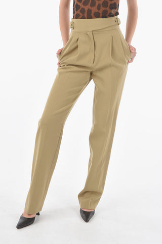 Double Pleats Pants With Buckles