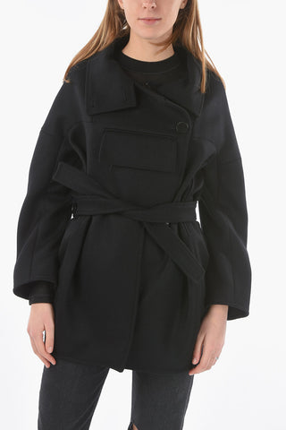 Wool VEDA Double-breasted Peacoat with Destructured Fastening