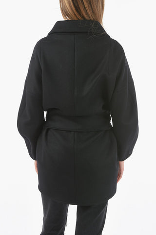 Wool VEDA Double-breasted Peacoat with Destructured Fastening