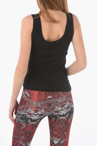 Printed Logo Ribbed WIFE BEATER Tank Top
