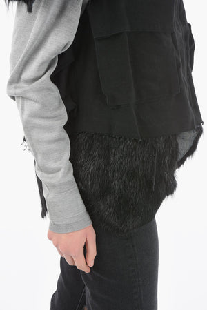 Quilted Utility Gilet With Fur Details