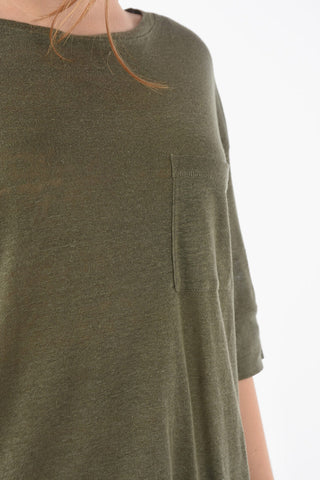 Flax SLUB T-Shirt with Breast Pocket