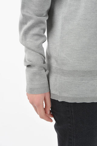 Silk Crewneck Sweater with Logo Embroidery