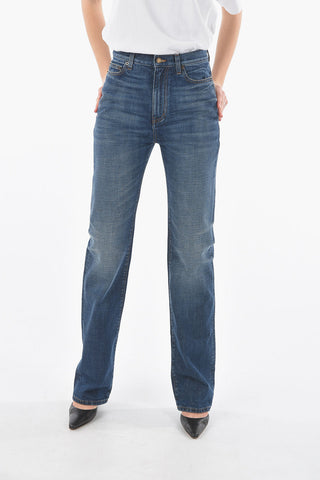 Dark-washed High-waisted Jeans with Belt Loops