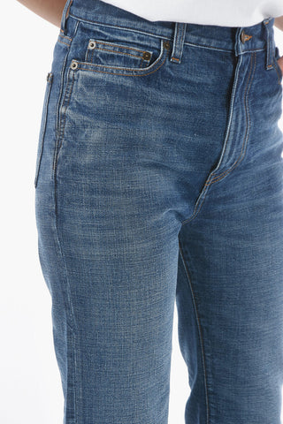 Dark-washed High-waisted Jeans with Belt Loops