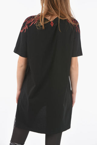 T-Shirt Asimmetrica Stampata TARA LONG A maniche Corte Girocollo