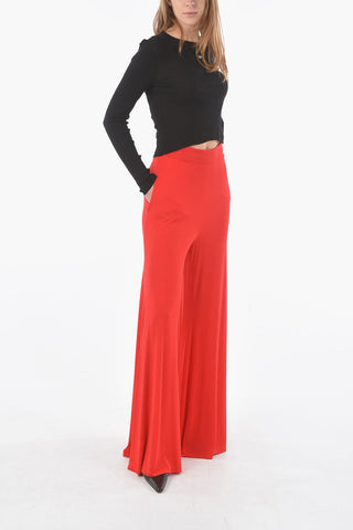 Viscose High-waisted Flared Pants