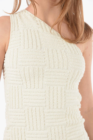 Braided Terry One-Shoulder Mini Dress INTRECCIO TOWELLING