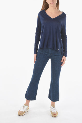 Maglia Scollo a V SLUB Leggra in Lino