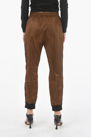 Tech Fabric Belted Joggers with Embroidered Logo