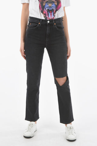 Jeans a Gamba diritta con Dettaglio Cut-out al Ginocchio