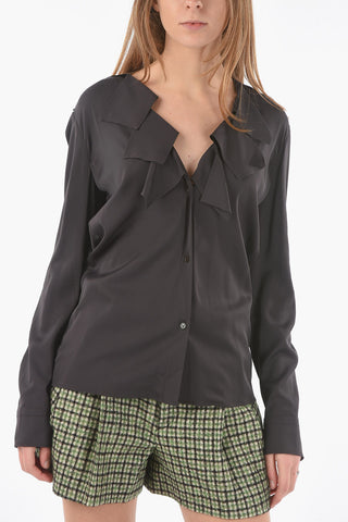 Long Sleeved Blouse With Flapped Neckline