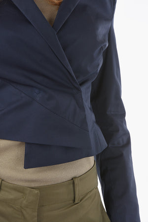 Giacca Doppiopetto ARNICAX Crop in twill con collo sciallato