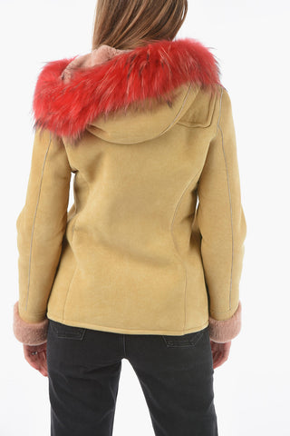 Giubbotto Shearling con Tasche in Pelliccia