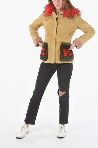 Giubbotto Shearling con Tasche in Pelliccia