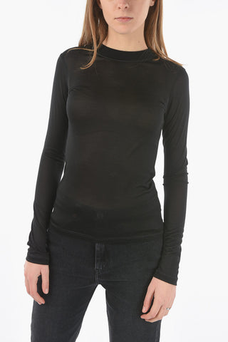 T-shirt in Seta a Manica Lunga