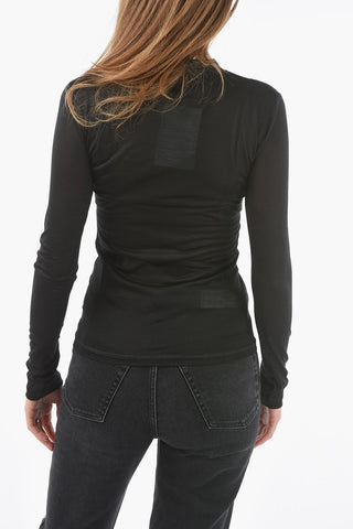 T-shirt in Seta a Manica Lunga